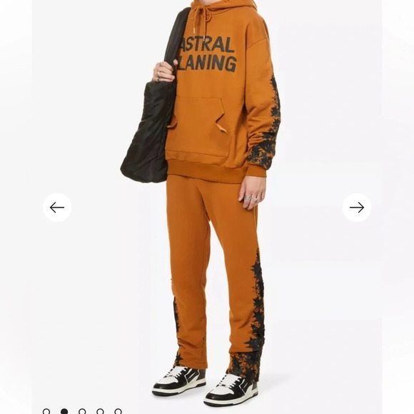 KEISER CLARK Astral Planing Star Sweatpants Size M Brown Black - Picture 4 of 13